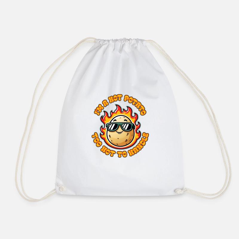 I'm a Hot Potato Too Hot to Handle - Drawstring Bag - white
