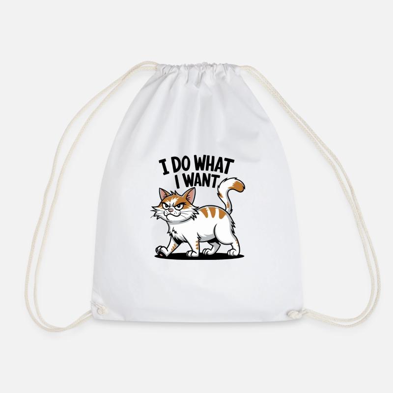 Selbstbewusste Katze: Ich mache, was ich will Design - Turnbeutel - Weiß