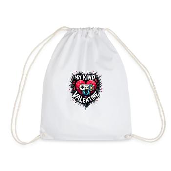 Happy Valentine's Day Video Games tshirt - Drawstring Bag - white - Front