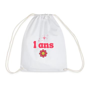 1. 1 year. 1st ANNIVERSARY. 1 YEAR ANNIVERSARY ANNIVERSARY. ANNI - Drawstring Bag - white - Front