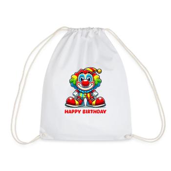 Clown Dessin animé Joyeux anniversaire - Sac de sport léger - blanc - Devant