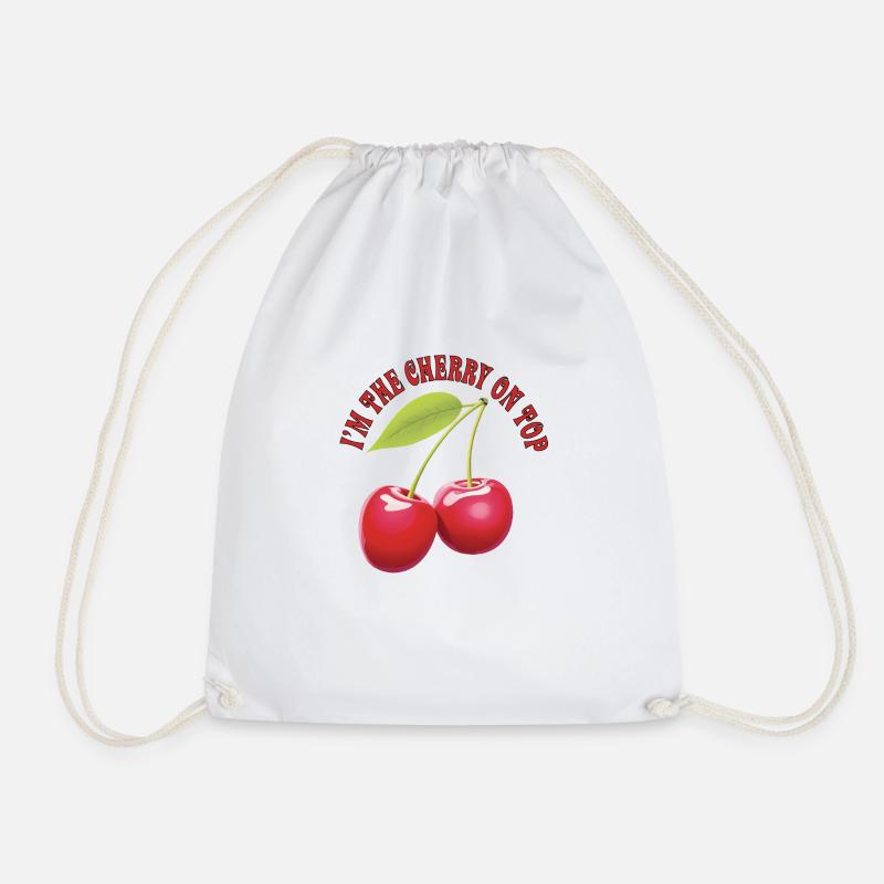I'm the Cherry on top - Drawstring Bag - white