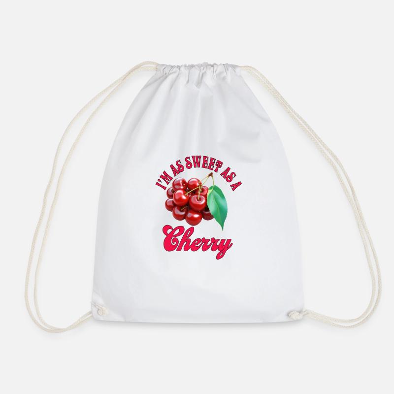I'm as Sweet as a Cherry - Drawstring Bag - white