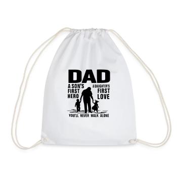 papa le premier héros d'un fils le premier amour d'une fille - Sac de sport léger - blanc - Devant