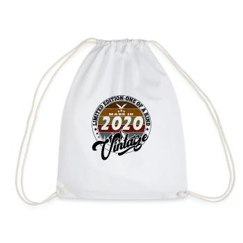 Elegant Vintage: 2020 Retro Geschenk 2020 2025 - Turnbeutel - Weiß - Vorne