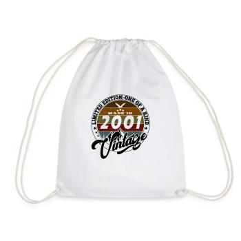 Eleganter Vintage: 2001 Retro Geschenk 2001 2025 - Turnbeutel - Weiß - Vorne