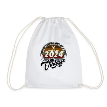 Elegant Vintage: 2024 Retro Gift 2024 2025 - Drawstring Bag - white - Front
