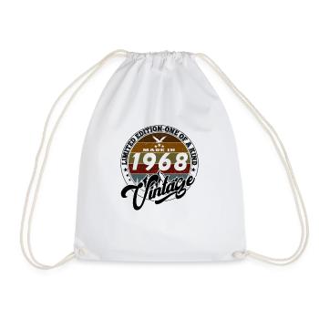 Elegant Vintage: 1968 Retro Gift 1968 2025 - Drawstring Bag - white - Front
