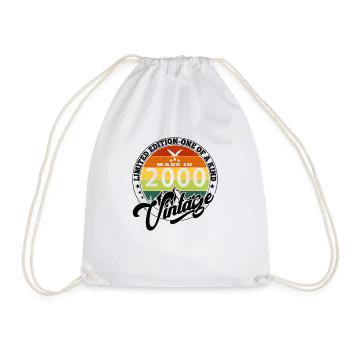 2000 Anniversary Born In 2000 Vintage Retro. Editio - Drawstring Bag - white - Front