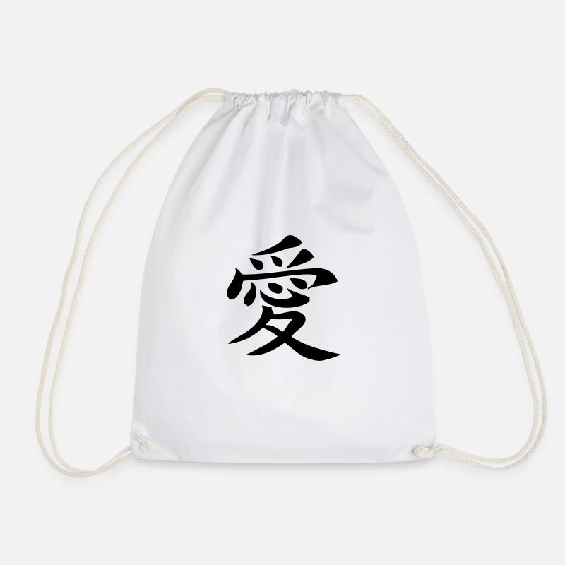 Liebe chinesisches Zeichen - Turnbeutel - Weiß