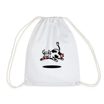 cow - Drawstring Bag - white - Front
