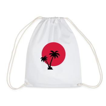 Palm Trees Sun - Drawstring Bag - white - Front