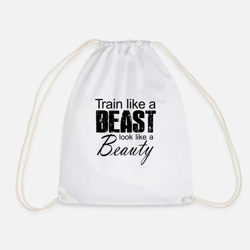 Train Like A Beast Look Like A Beauty - Turnbeutel - Weiß