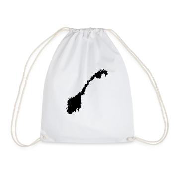 norway map - Drawstring Bag - white - Front