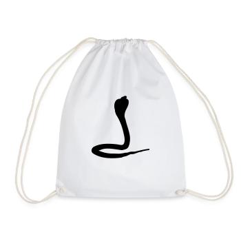 cobra animal snake - Drawstring Bag - white - Front