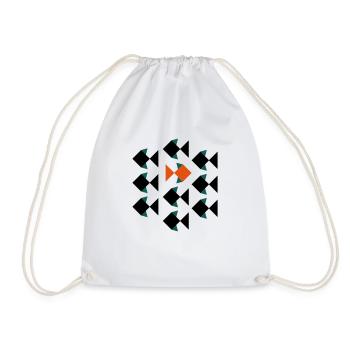 Against fish crowd - Drawstring Bag - white - Front