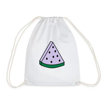 watermelon - Drawstring Bag - white - Front