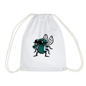 cool_fly_3c_white - Drawstring Bag - white - Front