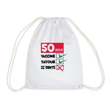 TEE SHIRT HUMOUR DESIGN ET MOTIF ANNIVERSAIRE 50 - Sac de sport léger - blanc - Devant