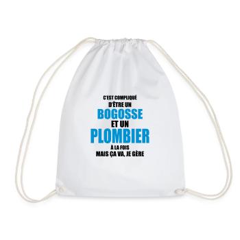 c'est compliqué d'être un bogosse et un plombier - Sac de sport léger - blanc - Devant