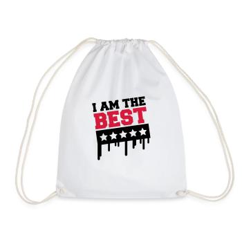 i_am_the_best_a2 - Drawstring Bag - white - Front
