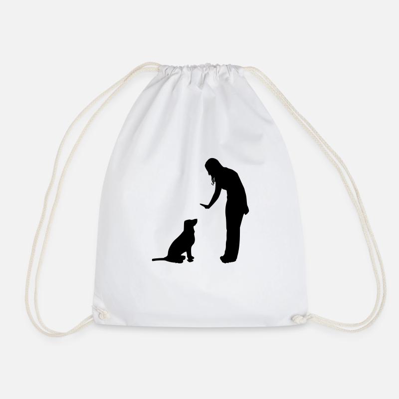 dog agility - Drawstring Bag - white