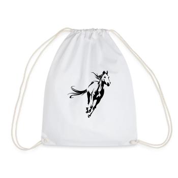 Cheval, tête, tête de cheval, équitation, silhouette, crinière - Sac de sport léger - blanc - Devant