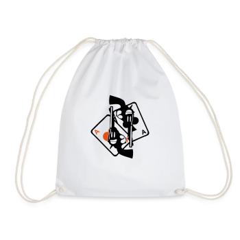 gun gun revolver weapon poker as - Drawstring Bag - white - Front