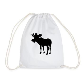moose - Drawstring Bag - white - Front