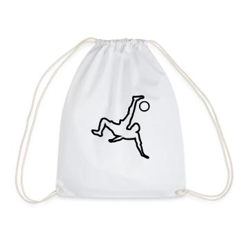 athlete footballer football football - Drawstring Bag - white - Front