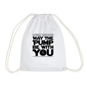 BarbellBastards May the PUMP be with you - Turnbeutel - Weiß - Vorne