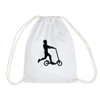 electric scooter clipart electric scooter fun tretrol - Drawstring Bag - white - Front