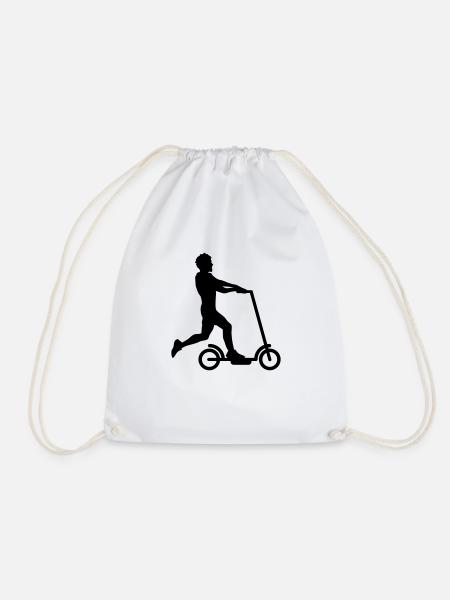 elektroroller clipart elektro roller spass tretrol - Turnbeutel - Weiß