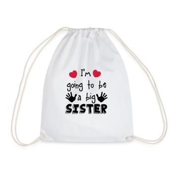 big sister - Drawstring Bag - white - Front