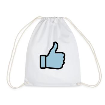 thumbs_up_02 - Drawstring Bag - white - Front