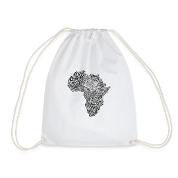 Africa map leopard - Drawstring Bag - white - Front