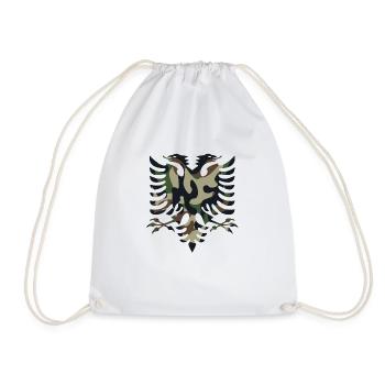 Albania flag camouflage colors - Drawstring Bag - white - Front