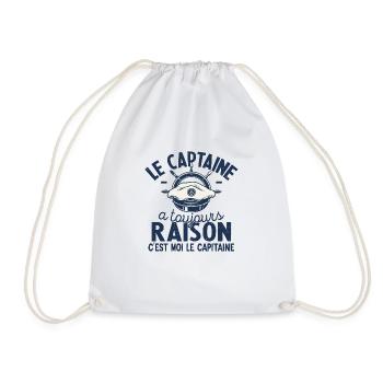 Le Capitaine A Toujours Raison C'est Moi Captain - Sac de sport léger - blanc - Devant