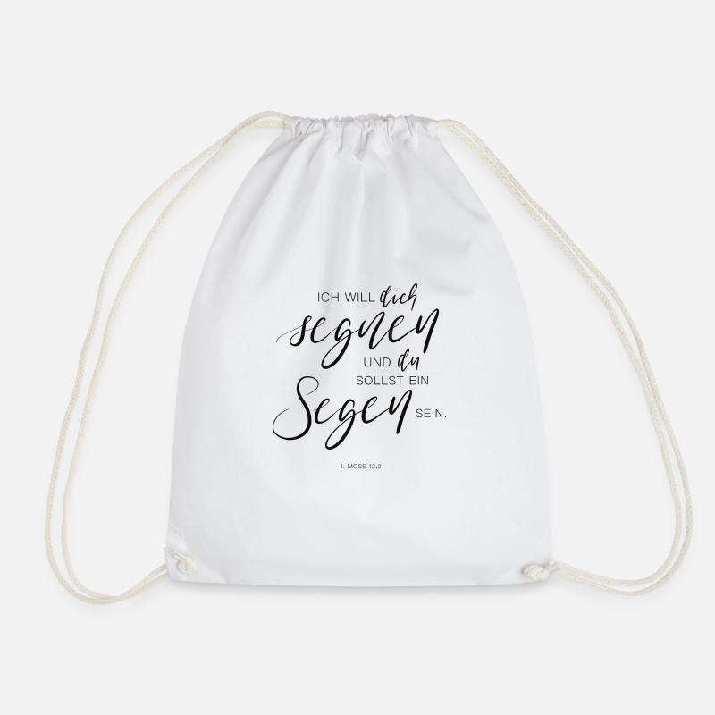 I will bless you - Drawstring Bag - white
