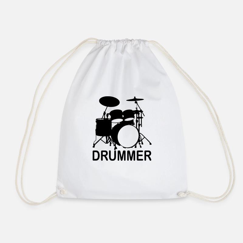 Drummer Schlagzeug Musik Music - Turnbeutel - Weiß