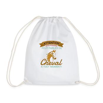 Attention Cheval Cadeau - Sac de sport léger - blanc - Devant