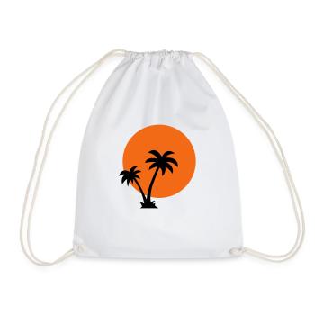 Palm trees and sun - Drawstring Bag - white - Front
