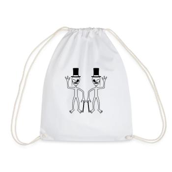 2 Gentlemen Alien Friends - Drawstring Bag - white - Front