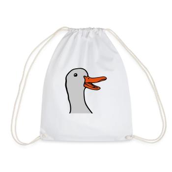 Head sweet happy goose - Drawstring Bag - white - Front