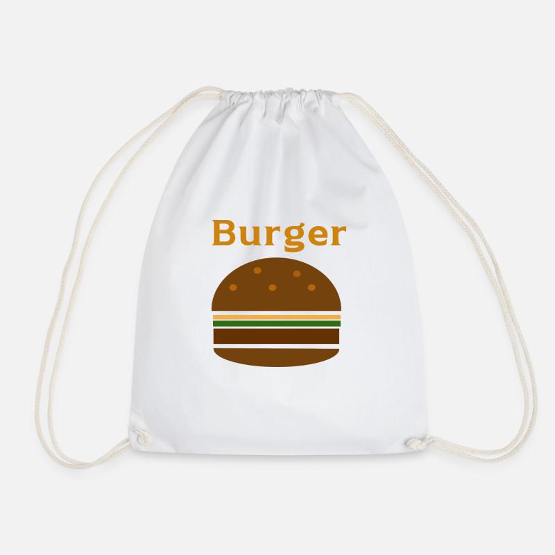 Burger - Drawstring Bag - white