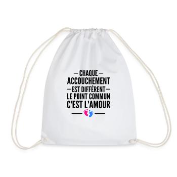 enceinte / humour accouchement / future maman - Sac de sport léger - blanc - Devant
