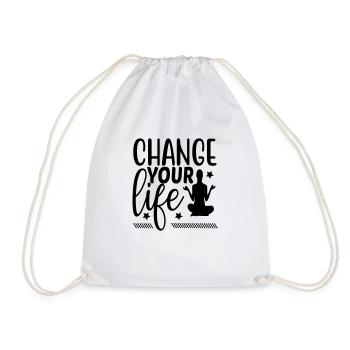 change your life - Drawstring Bag - white - Front