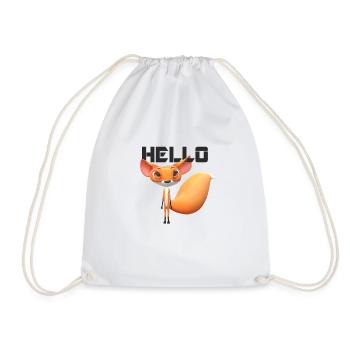 Bonjour Renard Bienvenue Animal en peluche - Sac de sport léger - blanc - Devant