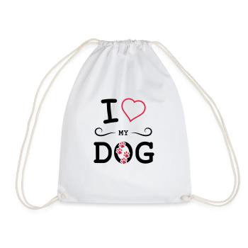 i love my dog - Turnbeutel - Weiß - Vorne