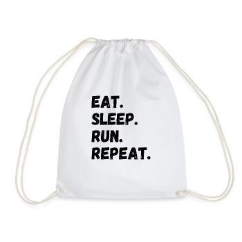 Eat Sleep Run Repeat - Turnbeutel - Weiß - Vorne